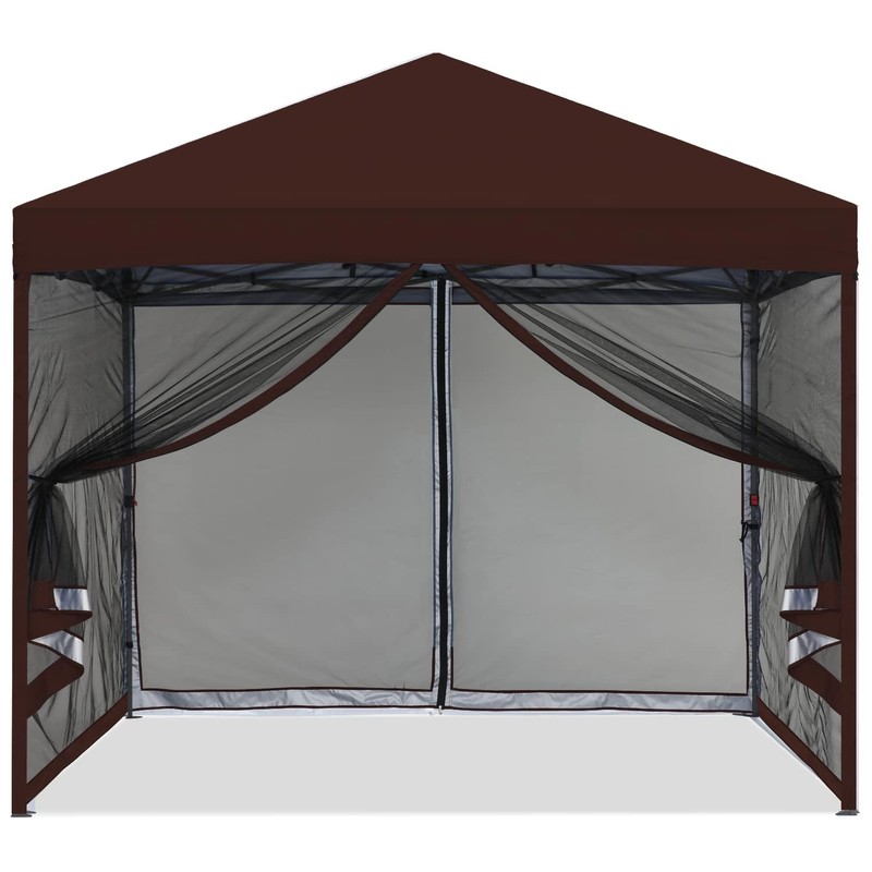 MASTERCANOPY Pop-Up Quick Outdoor Canopy with Netting Screen Walls (10x10,