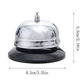Set of 2 Reception Bells Stainless Steel Table Bells with Clear Sound for Hotels Kitchen Schools Restaurants Reception Areas