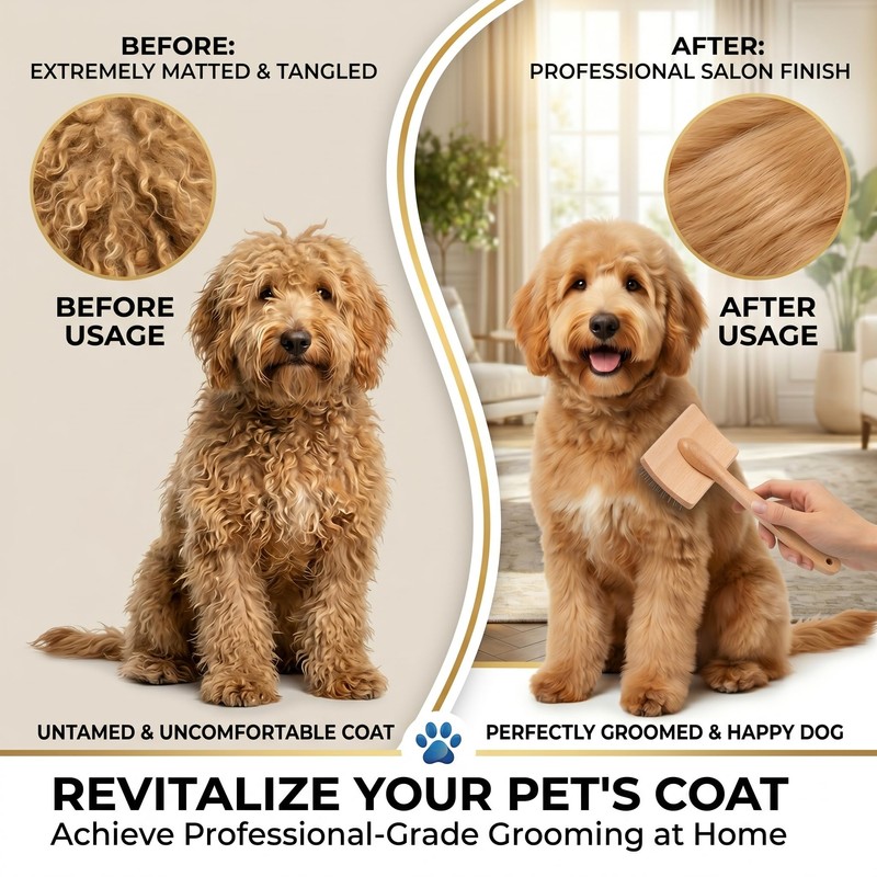 YOYUPETA 5-Piece Dog Grooming Kit, Large Long Pin Dog Slicker