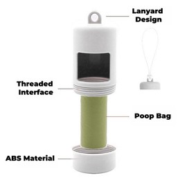 QMEAKMONY Dog Poop Bag Holder for Leashes Compact and Lightweight Poop Bag Dispenser Dog Waste Holder Easy Replacement and Cleaning (White)
