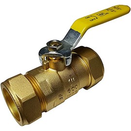 VALVE XFITTNG 1 Piece XFITTING 1 inch Compression Ball Valve - Full Port, Brass, 600 WOG (Water, Oil, Gas), 14 Turn