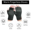 Kordear Men's Thermal Fingerless Gloves, Winter Fingerless Gloves, Knitted Gloves,