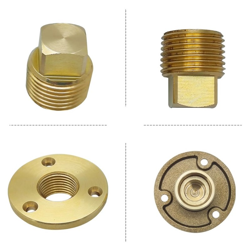 MiOYOOW 2-Piece Solid Drain Plug Set, Brass Drain Marine Boat