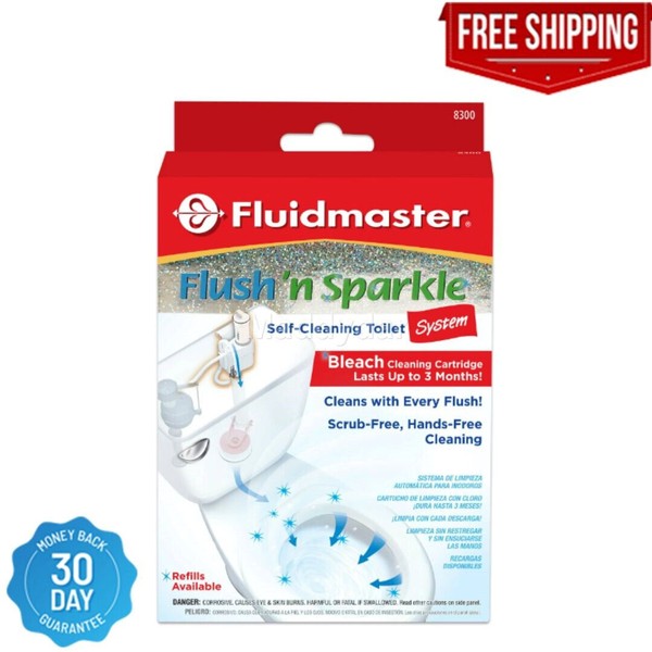 Fluidmaster 8300P8 Flush 'n Sparkle Automatic Bleach Toilet Bowl Cleaning System