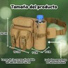 Mochila Cangurera Táctica Militar Caqui para Cintura con Porta Botella,