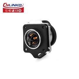 CNLINKO LP-16 Industrial Waterproof Connector IP68 Circular Connector Quick Plugging Aviation Connector Anti-Interference Shell Fast Release Connector M16 2-9 Pin Flange Socket (5 Pin)