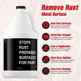 Rust remover for metal tools and surfaces- rust dissolver for car,boats, trucks,cookware & restoration-reusable formula- 1 gallon (1 Pack)