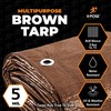 Multipurpose Protective Cover Brown Poly Tarp 5' x 7' -