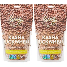 Pereg Roasted Buckwheat, 16oz (2 Pack) | 100% Natural Buckwheat - Roasted Groats - Gluten Free & Non GMO - Kasha Hulled Buckwheat Groats - Wheat & Rice Alternative - Made in USA - Resealable Packing