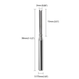 EU_HOZLY 3.175X2X15mm Two Flutes Straight End Mill Wood Cutters CNC Router Bit Pack of 10