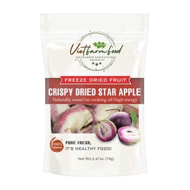 CRISPY DRIED STAR APPLE 2.47 oz (70g) VIETFARMFOOD: Freeze-dried, no sugar added, naturally sweet. Nutritious, pure, and crunchy. Great for snacking, toppings, desserts or healthy gifting