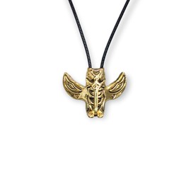 My Totem Tribe Spirit - Collar de abalorio tribales de animales nativos americanos zodiaco único símbolo inspirador colgante de oro, Chapado en oro, Sin piedra preciosa