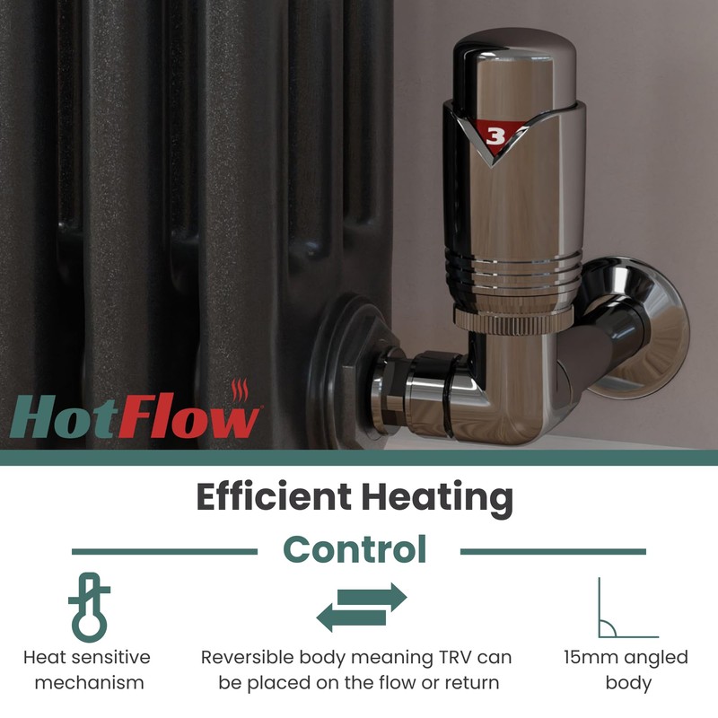 Hot Flow Black Nickel Marella 3 Modern Thermostatic Radiator Valve