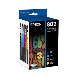 EPSON 802 DURABrite Ultra Ink Standard Capacity Black & Color Cartridge Combo Pack (T802120-BCS) Works with WorkForce Pro WF-4720, WF-4730, WF-4734, WF-4740
