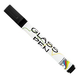Glass Pen Window Marker: Glass Markers, Car Marker or Mirror Pen with Washable Paint - Car Windows, Mirrors, Signs, Crafts - 5mm Tip, Black