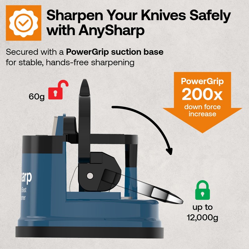 AnySharp – EDITIONS – Hands Free Knife Sharpener - Easy