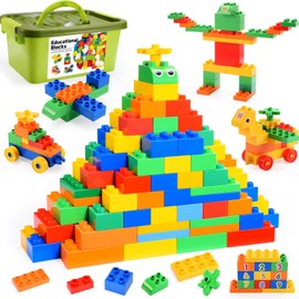 iKidiki Duplo from 2 3 4 5 6 Years, Large Building Blocks Set, Children's Toy from 3-6 Years, Boys, Girls, Duplo Bricks, Educational Toy with Box, Gift for Children
