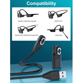 USB C Adapter & Charging Cable for Aftershokz Headphones, Compatible with Shokz Aeropex, OpenRun, OpenRun Pro, OpenRun mini, OpenComm 2/UC, for Aftershokz Charging Cable - 2 Adapter & 2 Cable