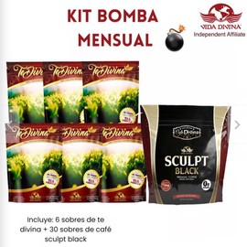 Kit Bomba Mensual = Te Divina + Sculpt Black Coffee (A month supplement )