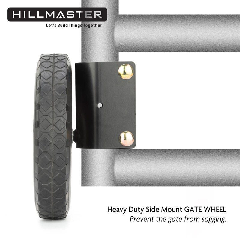 HILLMASTER 8 Inch Gate Wheel Gate Caster Kit with 1-5/8"