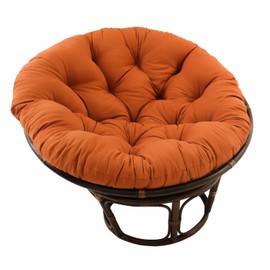 International Caravan Furniture Piece 42-Inch Rattan Papasan Chair with Solid Twill Cushion