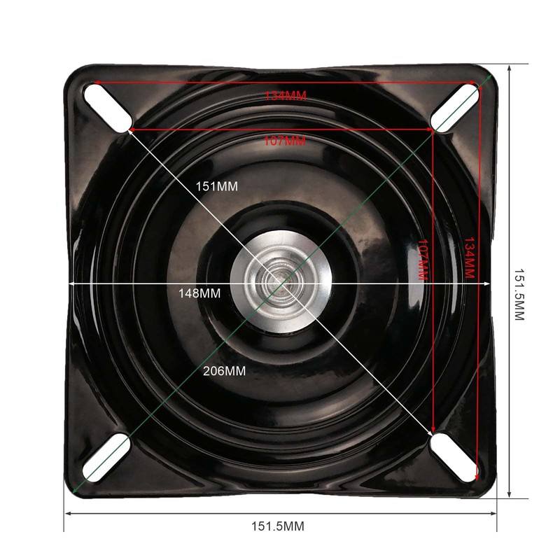 7Akiranoai Rotating Plate Bearing Chair Table Turntable Rotating Plate 152x25mm