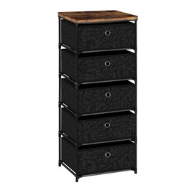 VASICAR Nightstand with 5 Drawers, Clothes Storage Organizer, Small Fabric Dresser for Bedroom, Closet, Entryway, Hallway, Nursery, Dorm