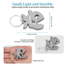 munkees Piranha Bottle Opener Keychain 2 Pack Aluminium Key Beer Opener, Outdoor Travel Accessories Grey