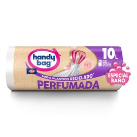 Handy Bag Sacchetti per la spazzatura profumati speciali per il bagno, resistenti e antigoccia, progettati appositamente per bidoni della spazzatura piccoli, 100% plastica riciclata, 10 l, 12