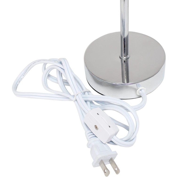 Simple Designs LT2007-PRP Chrome Mini Basic Table Lamp with Fabric