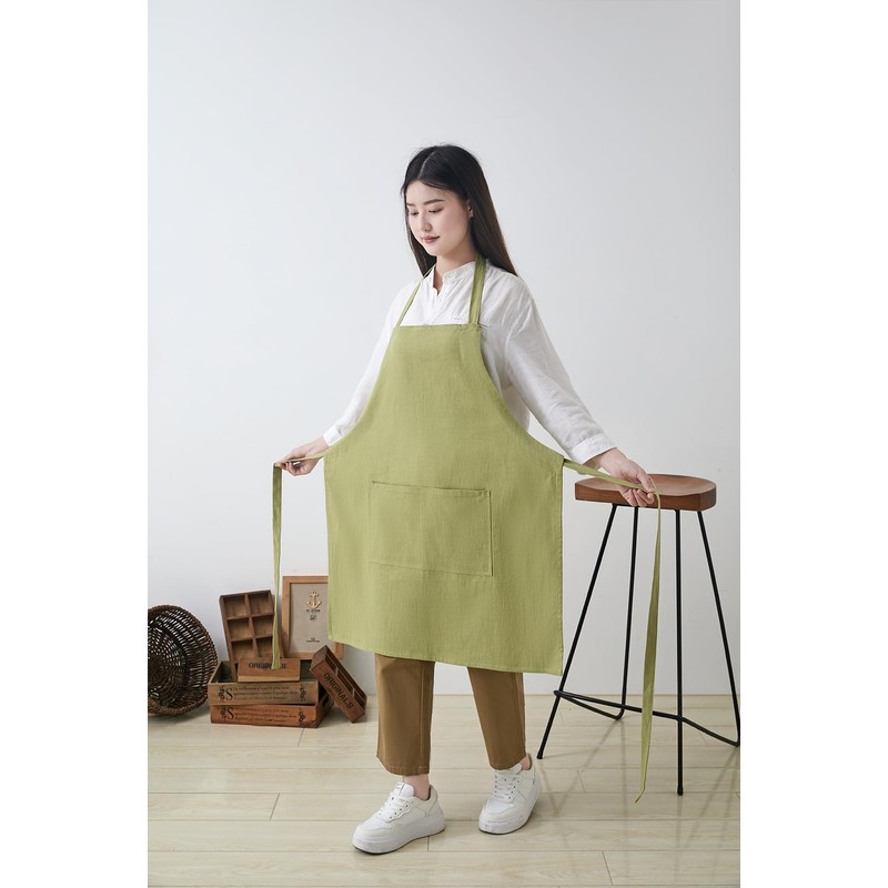 Pincy Cotton Linen Apron for Women - Adjustable Casual Apron