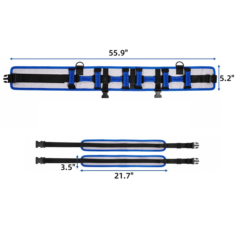 Gait Transfer Belt with Detachable Leg Straps