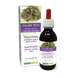 Iceland Moss (Cetraria islandica) Thallus (Lichen) Alcohol-Free Tincture Naturalma | 4 fl oz Liquid Extract in Drops | Herbal Supplement | Vegan | Product of Italy