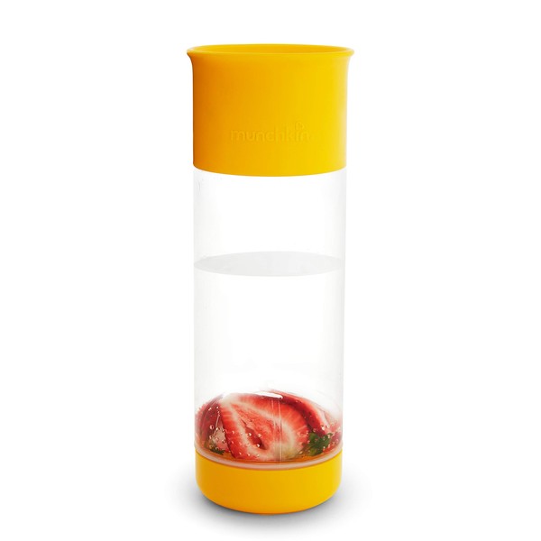 Munchkin Miracle 360 Botella de agua con infusor de frutas, 20 onzas, amarillo