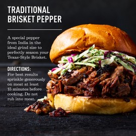 Lillie's Q - Brisket Pepper BBQ Rub, Cracked Pepper BBQ Rub, Traditional Texas-Style Brisket Barbeque Rub, Large Pepper Grind Size, Perfect Barbeque Seasoning for Brisket, Beef, Lamb (3.6 oz, 2-Pack)