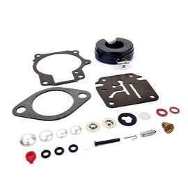 WINGOGO 396701 Carburetor Rebuild Kit with Float Replaces Johnson Evinrude OMC 9.9 15 18 20 25 28 30 35 40 45 48 50 55 60 65 70 75 HP Carb Repair kit Parts Sierra 18-7222 0396701 392061 398729
