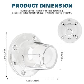 Boat Self Bailing Ball Scupper Valve, Positive Sealing Ball Drain as a One-Way Valve to Automatically Drain Water from the Deck of Boat, Keeping the Deck Dry, Fits 3/4" to 1-1/2" Boat Fitting Openings