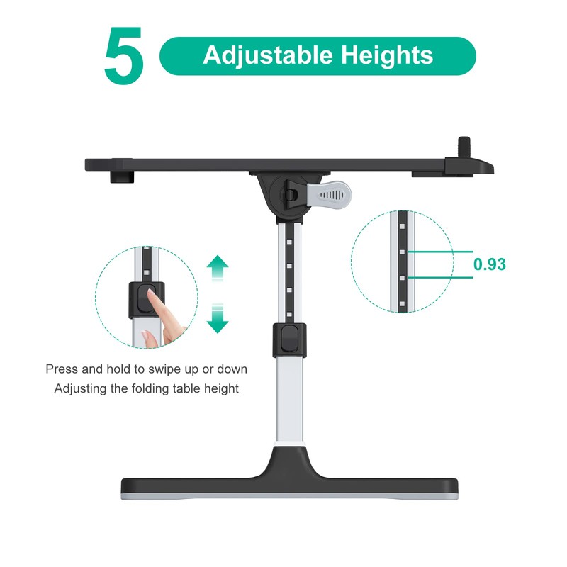 Laptop Bed Tray Desk with Adjustable Heights and Angles, Upgraded-Sturdy