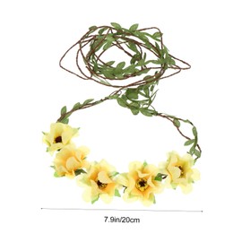 Baluue 3pcs Floral Garland Sunflower Headband for Weddings Parties and Daily Wear Comfortable Hair Accessories for Brides Flower Girls and Special Occasions
