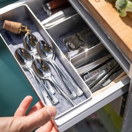 VanDeBord Aluminium Flat Drawer, Drawer, Accessories for Aircraft Trolleys, Airline Trolleys and Board Boxes (Atlas, Includes Felt Insert & Dividers)