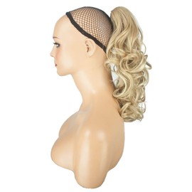 14" Ponytail - Wavy - Blonde Mix 18/613 - Claw Clip - Heat Resistant Synthetic Fibre - Looks and Feels Like Real Hair - Instant Volume & Length - 125g Piece