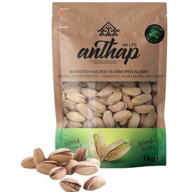 Anthap Roasted Salted Antep Pistachio, Premium Quality Antep Pistachios, Perfectly Roasted & Lightly Salted, Rich & Nutty Flavor, Crunchy & Satisfying Texture, Ideal for Snacking & Sharing, 1kg