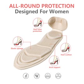 XINIFOOT 3 pares de plantillas de talón, plantillas de zapatos con agarres en el talón, almohadillas para orejas de esponja para zapatos, plantillas cómodas para zapatos sueltos, alivio del dolor de pies, mujeres 5-9, Carne redonda, 3 Pair (Pack of 1)