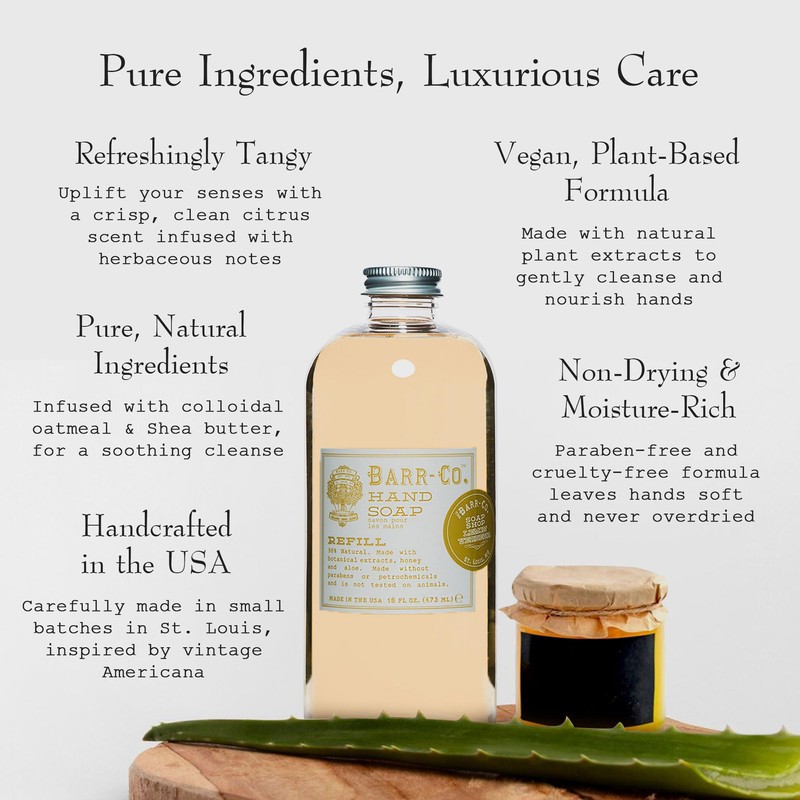 BARR-CO. Hand Soap Refill – Natural Liquid Soap, Refreshing Citrus