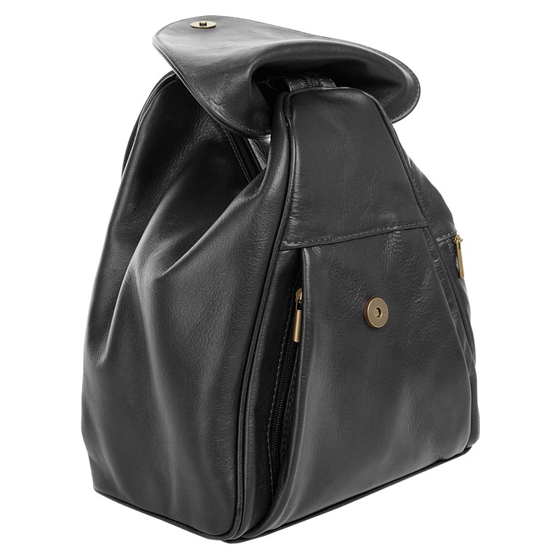 piké City Backpack Anna Maria Genuine Leather Women's 019299, black