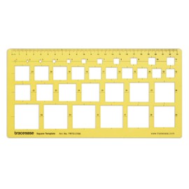 Traceease Geometric Drafting Sqaure Template Drawing Stencil, Designing Template Measuring Ruler