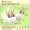 KEYYOU Spider Brown Lash Clusters Ki w/Black Bunny Wispy for