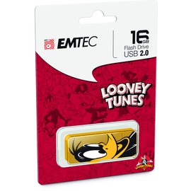 Emtec M700 Flash Drive, 16GB, Daffy Duck USB 2.0 Capless Slide-Open System