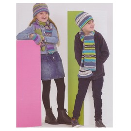 James Brett Double Knit Knitting Pattern Boys Girls Beanie Scarf Hat Wrist Warmers (JB830)