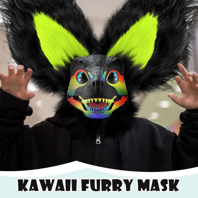 Seenelling 13 Pcs DIY Dino Mask Kit Hard Plastic Dinosaur